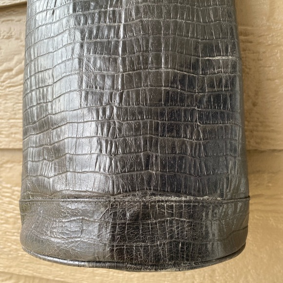 Vintage Jennifer graham leather Drawstring bucket Bag, black - Picture 13 of 16